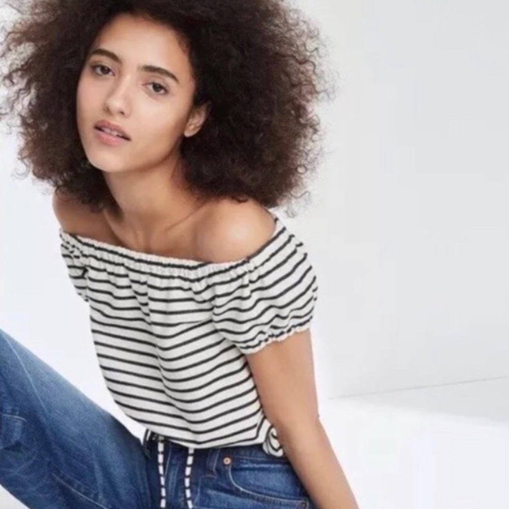 Madewell Melody off the shoulder striped top